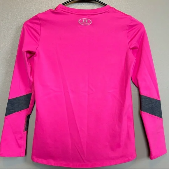 🤍5 for 20$ Under Armour Girls Fitted Cold Gear Pink Long Sleeve Youth Medium - Picture 2 of 7